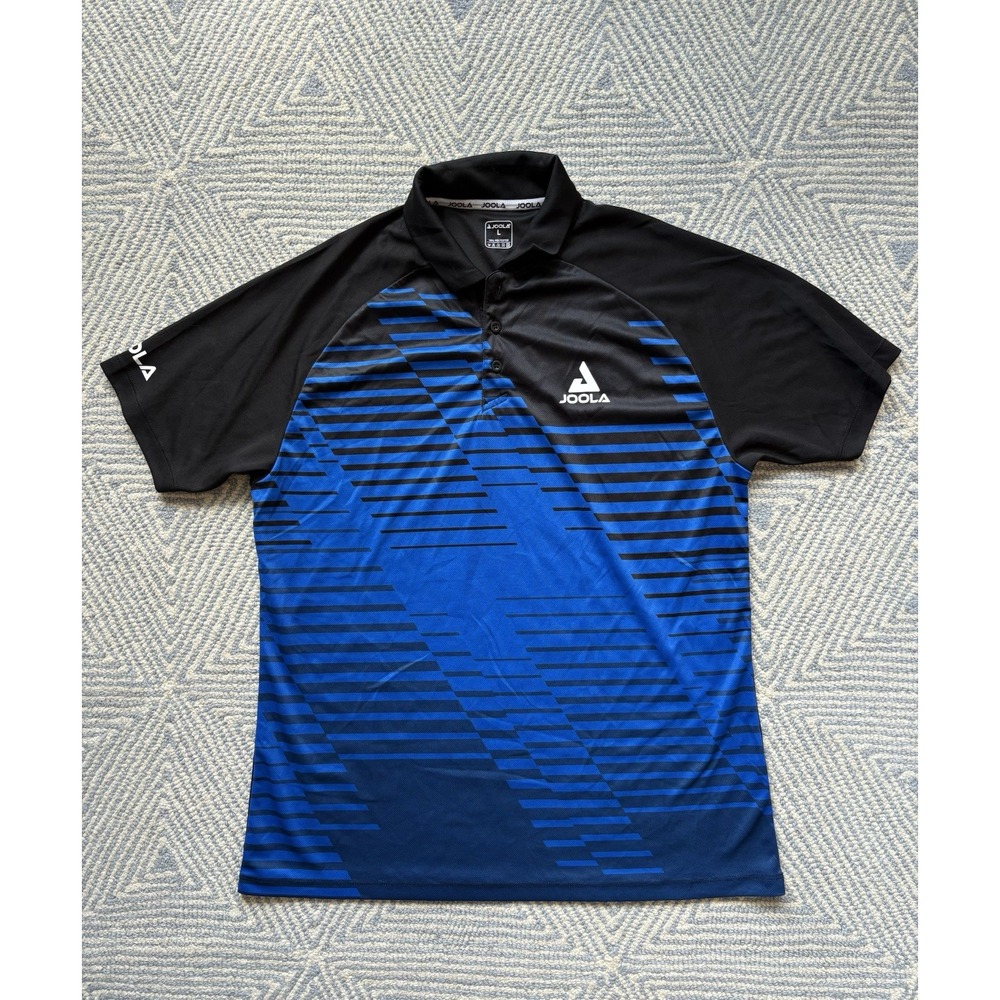 Joola Polyester Polo Shirt - Black/Royal Blue‎ - Large
